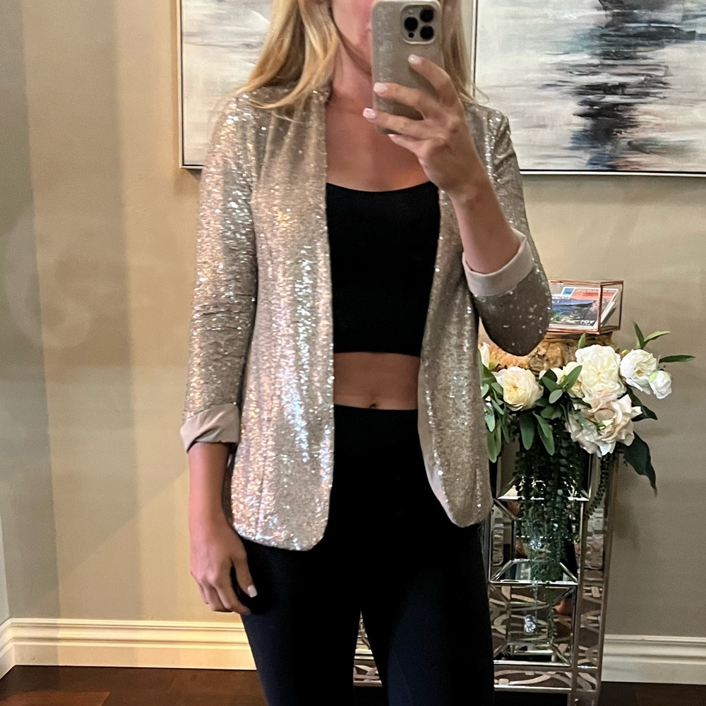 Sam Edelman gold sequin jacket XS